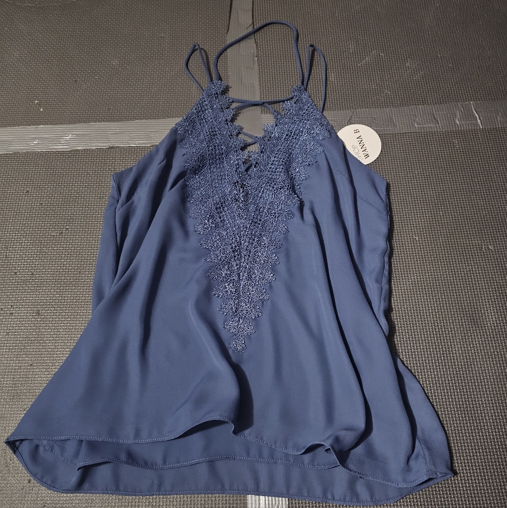 Dusty Blue Lace Tank